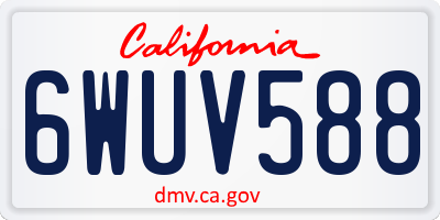 CA license plate 6WUV588
