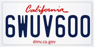 CA license plate 6WUV600