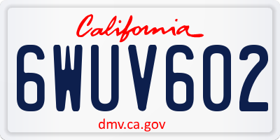 CA license plate 6WUV602