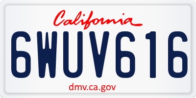 CA license plate 6WUV616