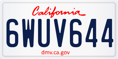 CA license plate 6WUV644