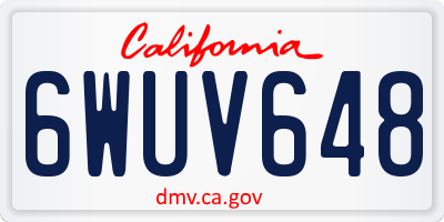 CA license plate 6WUV648