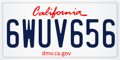 CA license plate 6WUV656