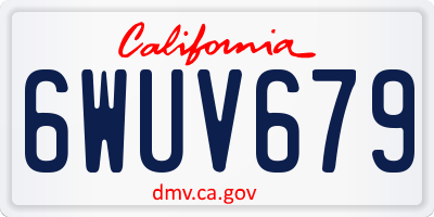 CA license plate 6WUV679