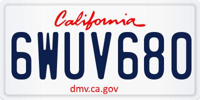 CA license plate 6WUV680