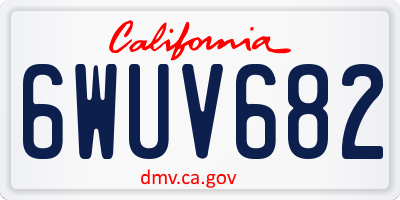 CA license plate 6WUV682