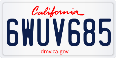 CA license plate 6WUV685