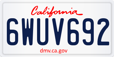 CA license plate 6WUV692