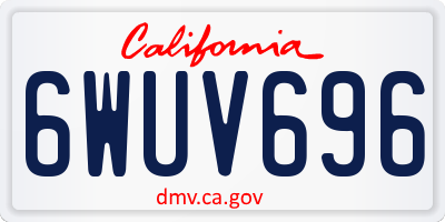 CA license plate 6WUV696