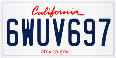 CA license plate 6WUV697