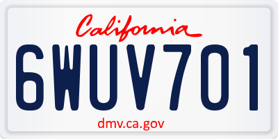 CA license plate 6WUV701