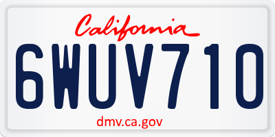 CA license plate 6WUV710