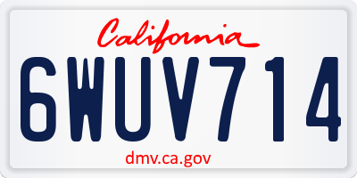 CA license plate 6WUV714