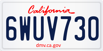 CA license plate 6WUV730