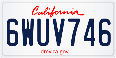 CA license plate 6WUV746