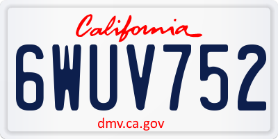 CA license plate 6WUV752