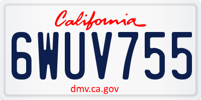 CA license plate 6WUV755