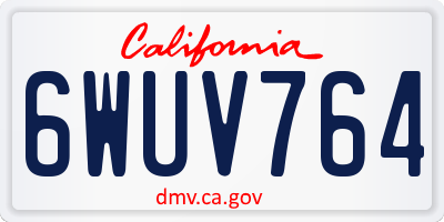 CA license plate 6WUV764