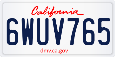 CA license plate 6WUV765