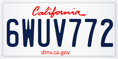 CA license plate 6WUV772