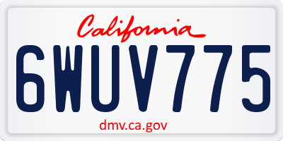 CA license plate 6WUV775
