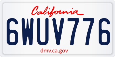 CA license plate 6WUV776