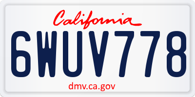 CA license plate 6WUV778