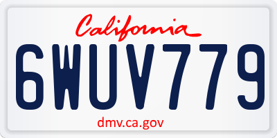 CA license plate 6WUV779