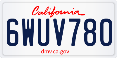 CA license plate 6WUV780