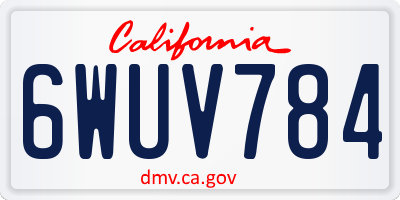 CA license plate 6WUV784