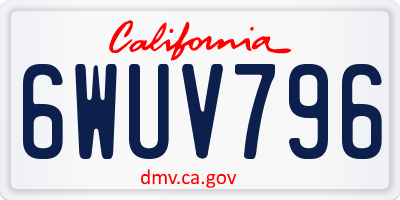 CA license plate 6WUV796