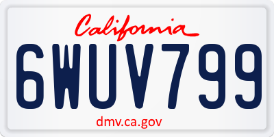 CA license plate 6WUV799