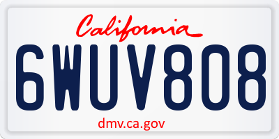 CA license plate 6WUV808