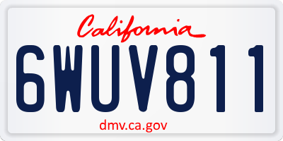 CA license plate 6WUV811
