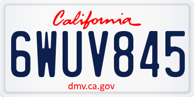CA license plate 6WUV845