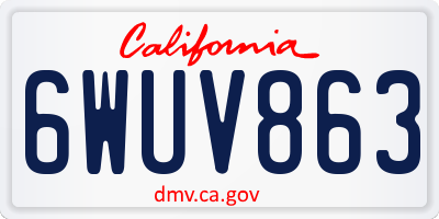 CA license plate 6WUV863