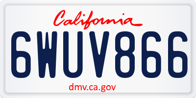 CA license plate 6WUV866