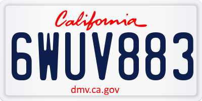 CA license plate 6WUV883