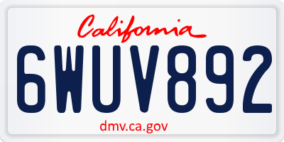 CA license plate 6WUV892