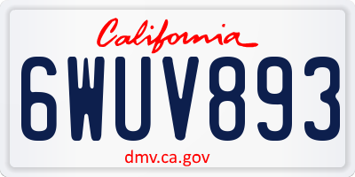 CA license plate 6WUV893