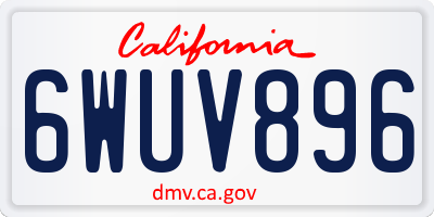 CA license plate 6WUV896