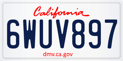 CA license plate 6WUV897