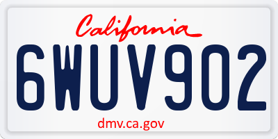 CA license plate 6WUV902