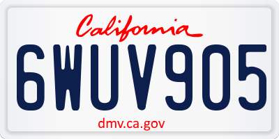 CA license plate 6WUV905