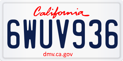 CA license plate 6WUV936