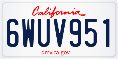 CA license plate 6WUV951