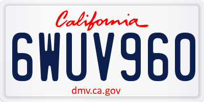 CA license plate 6WUV960