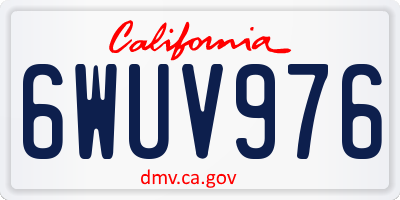CA license plate 6WUV976