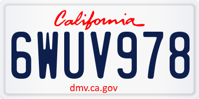 CA license plate 6WUV978