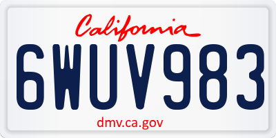 CA license plate 6WUV983